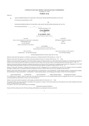 Vorschaubild Caleres 10-K Jahresbericht 2018