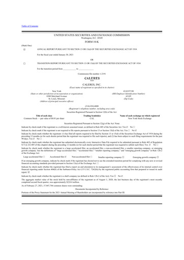 Vorschaubild Caleres 10-K Jahresbericht 2020