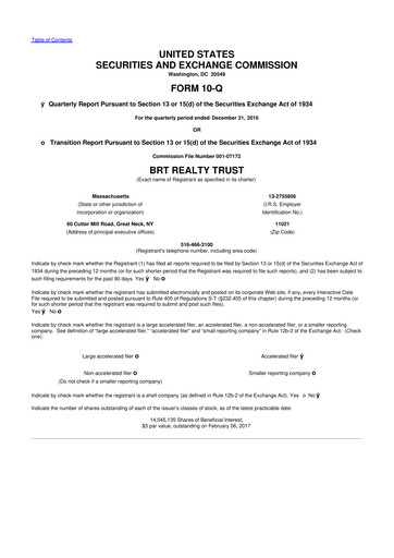 Thumbnail BRT Apartments 10-Q Quarterly Report FY 