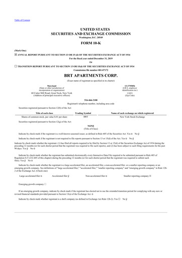 Thumbnail BRT Apartments 10-K Annual Report 2019