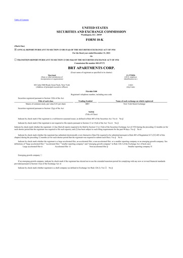 Thumbnail BRT Apartments 10-K Annual Report 2021