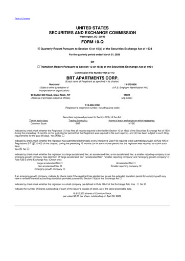 Thumbnail BRT Apartments 10-Q Quarterly Report FY2026 