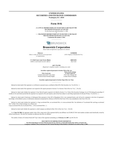 Thumbnail Brunswick Corporation 10-K Annual Report 