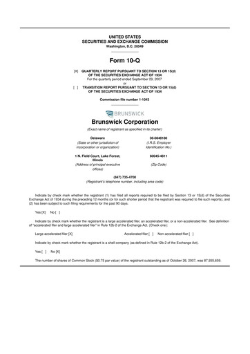 Thumbnail Brunswick Corporation 10-Q Quarterly Report FY 