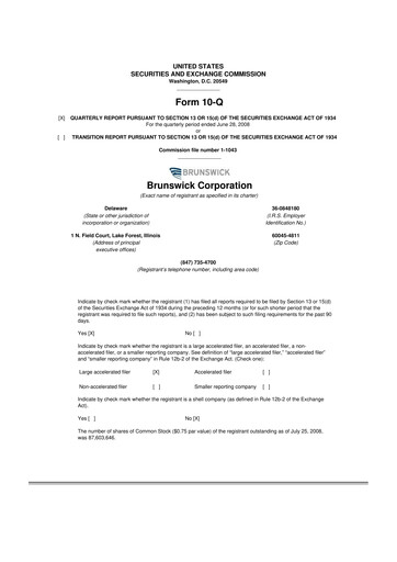 Thumbnail Brunswick Corporation 10-Q Quarterly Report FY 