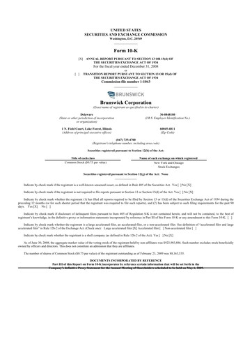 Thumbnail Brunswick Corporation 10-K Annual Report 