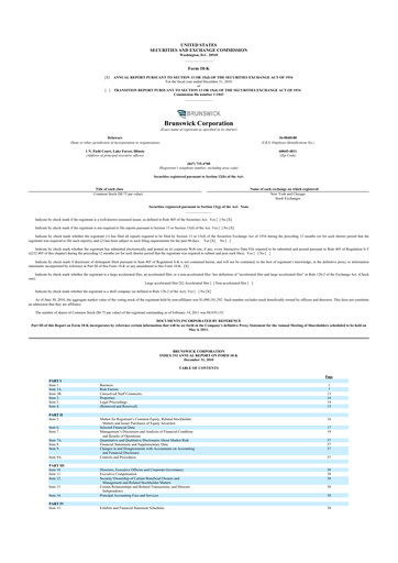 Thumbnail Brunswick Corporation 10-K Annual Report 
