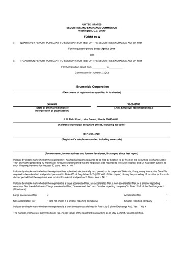 Thumbnail Brunswick Corporation 10-Q Quarterly Report FY2011 
