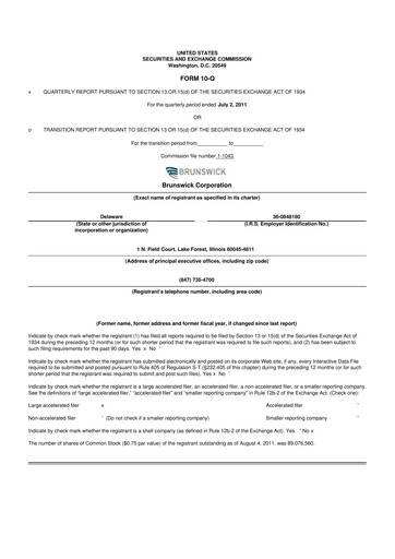 Thumbnail Brunswick Corporation 10-Q Quarterly Report FY2011 