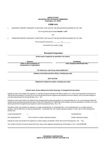 Thumbnail Brunswick Corporation 10-Q Quarterly Report FY2011 
