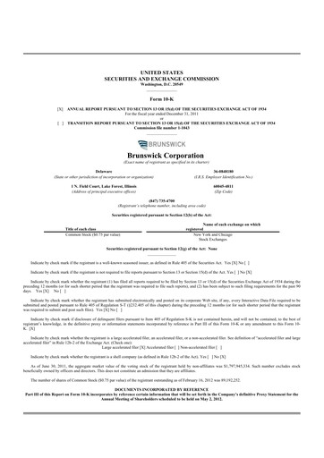 Thumbnail Brunswick Corporation 10-K Annual Report 2011