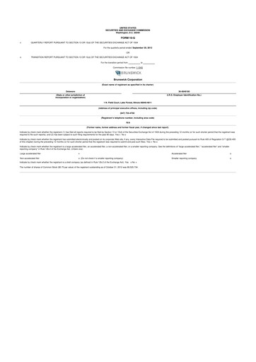 Thumbnail Brunswick Corporation 10-Q Quarterly Report FY2012 