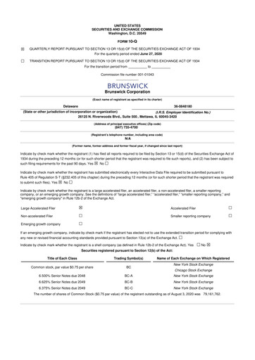 Thumbnail Brunswick Corporation 10-Q Quarterly Report FY2020 