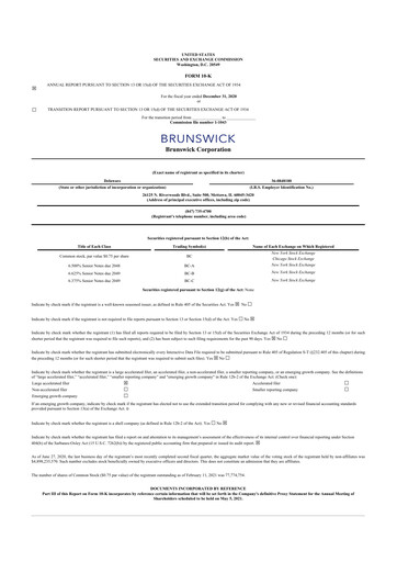 Thumbnail Brunswick Corporation 10-K Annual Report 2020
