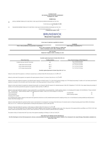 Thumbnail Brunswick Corporation 10-K Annual Report 2020