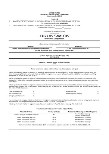 Thumbnail Brunswick Corporation 10-Q Quarterly Report FY2024 