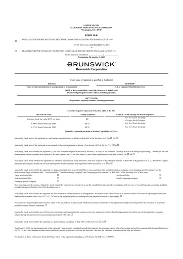 Thumbnail Brunswick Corporation 10-K Annual Report 2024
