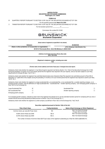 Thumbnail Brunswick Corporation 10-Q Quarterly Report FY2025 