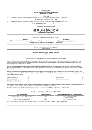 Thumbnail Brunswick Corporation 10-Q Quarterly Report FY2026 