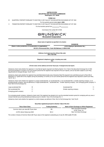 Thumbnail Brunswick Corporation 10-Q Quarterly Report FY2026 