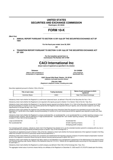 Thumbnail CACI International Inc 10-K Annual Report 2024