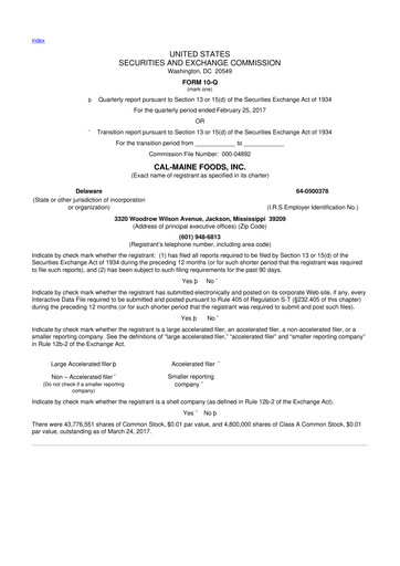 Thumbnail Cal-Maine Foods 10-Q Quarterly Report FY2017 