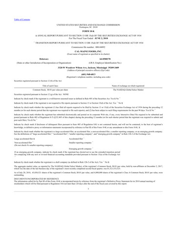 Thumbnail Cal-Maine Foods 10-K Annual Report 2018