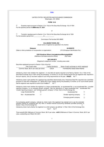 Thumbnail Cal-Maine Foods 10-Q Quarterly Report FY2021 