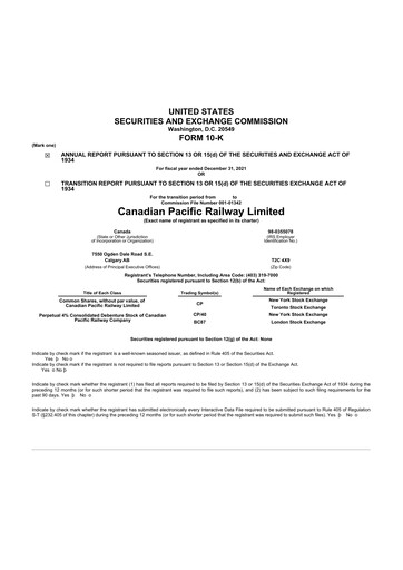 Thumbnail CPKC (Canadian Pacific Kansas City) 10-K Annual Report 2021