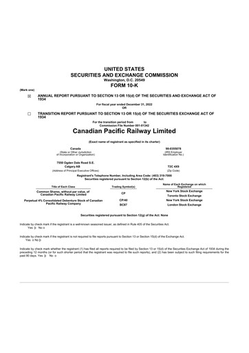 Thumbnail CPKC (Canadian Pacific Kansas City) 10-K Annual Report 2022