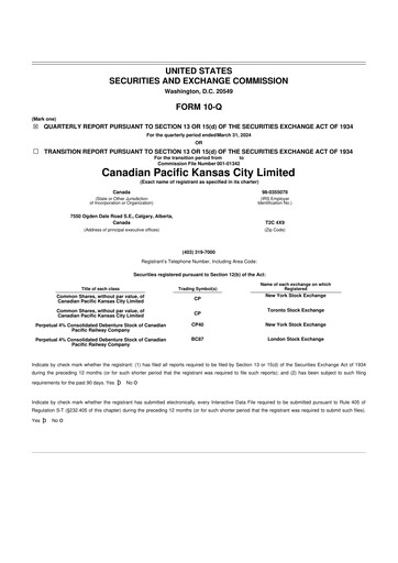 Thumbnail CPKC (Canadian Pacific Kansas City) 10-Q Quarterly Report FY2024 