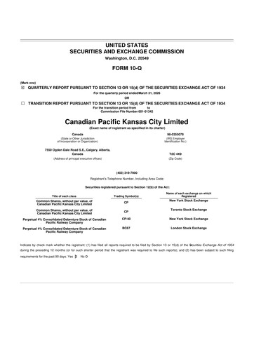 Thumbnail CPKC (Canadian Pacific Kansas City) 10-Q Quarterly Report FY 