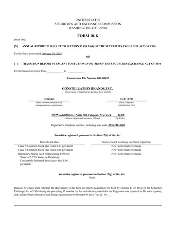 Thumbnail Constellation Brands 10-K Annual Report 