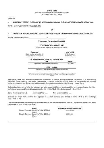 Thumbnail Constellation Brands 10-Q Quarterly Report FY 