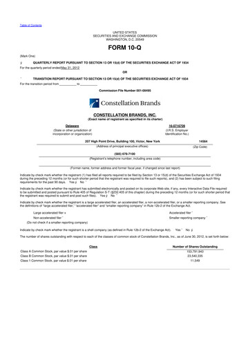 Thumbnail Constellation Brands 10-Q Quarterly Report FY2013 