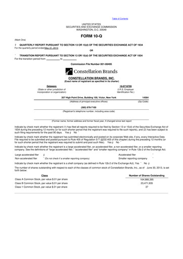 Thumbnail Constellation Brands 10-Q Quarterly Report FY2014 