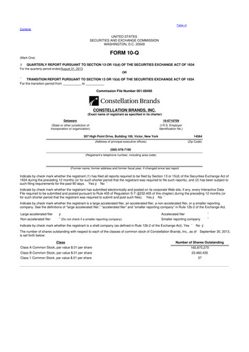 Thumbnail Constellation Brands 10-Q Quarterly Report FY2014 