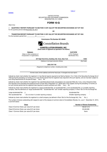 Thumbnail Constellation Brands 10-Q Quarterly Report FY2014 