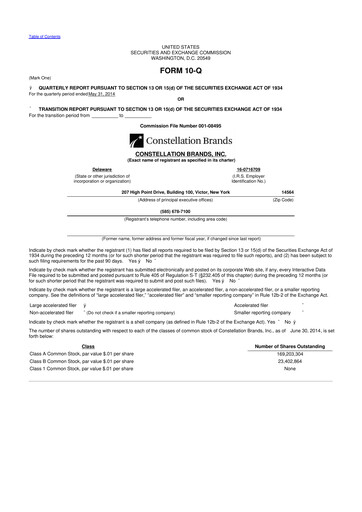 Thumbnail Constellation Brands 10-Q Quarterly Report FY2015 