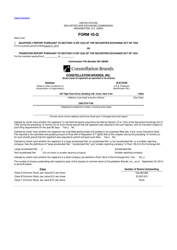 Thumbnail Constellation Brands 10-Q Quarterly Report FY2015 