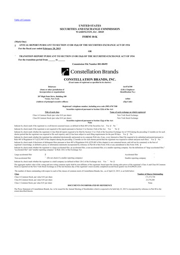 Thumbnail Constellation Brands 10-K Annual Report 2015