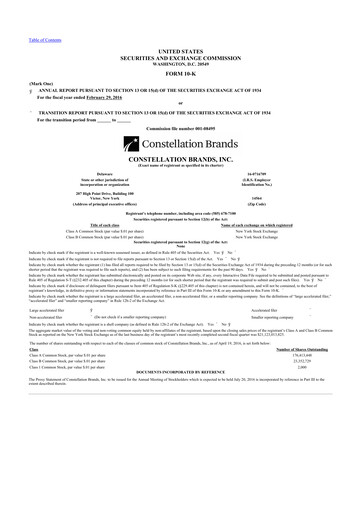 Thumbnail Constellation Brands 10-K Annual Report 2016