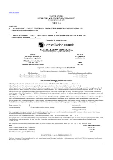 Thumbnail Constellation Brands 10-K Annual Report 2018