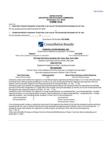 Thumbnail Constellation Brands 10-Q Quarterly Report FY2023 