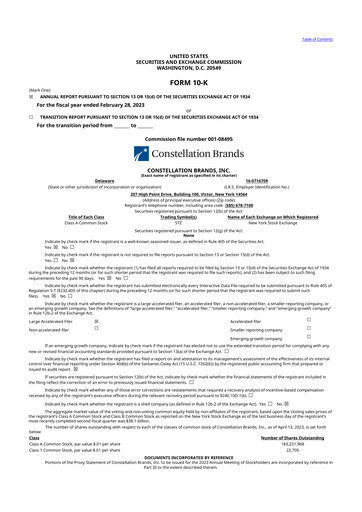 Thumbnail Constellation Brands 10-K Annual Report 2023