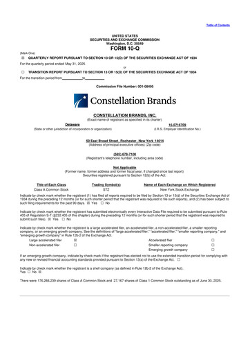 Thumbnail Constellation Brands 10-Q Quarterly Report FY2026 