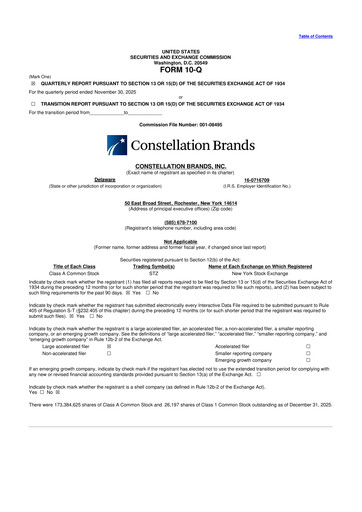 Thumbnail Constellation Brands 10-Q Quarterly Report FY2026 
