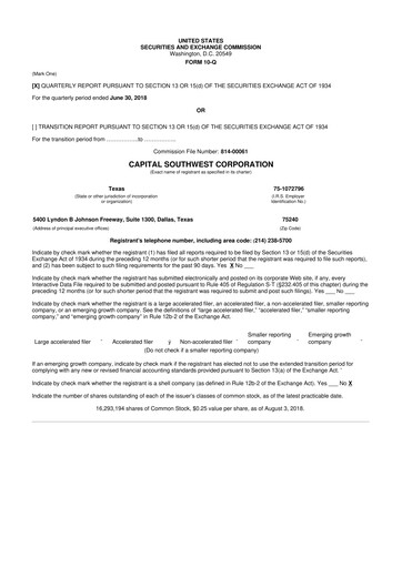Vorschaubild Capital Southwest Corporation 10-Q Quartalsbericht  