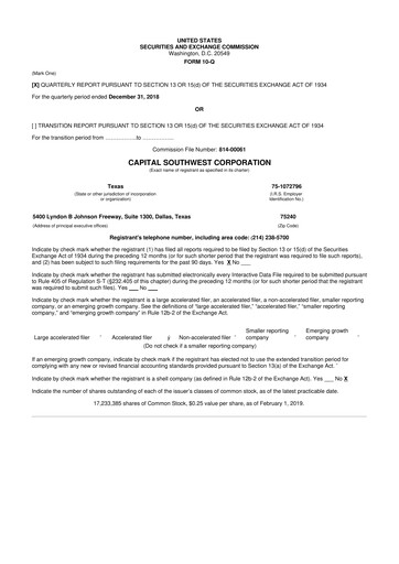 Vorschaubild Capital Southwest Corporation 10-Q Quartalsbericht  