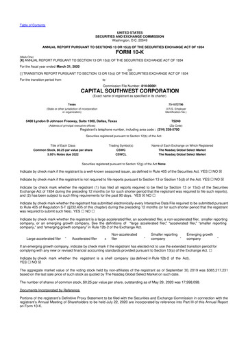 Vorschaubild Capital Southwest Corporation 10-K Jahresbericht 